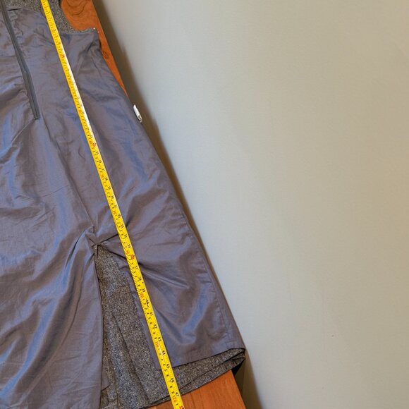 Grey Wool Midi Dress w/ White Lace-up Front Detail & a Back Slit Below the Knee - Picture 15 of 16